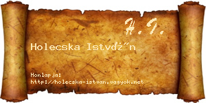 Holecska István névjegykártya